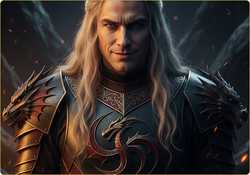 Daemon Targaryen the Rogue Prince in dragonscale armor