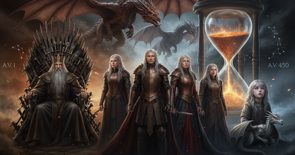 Targaryen family tree age order chart comparing generations and birth years