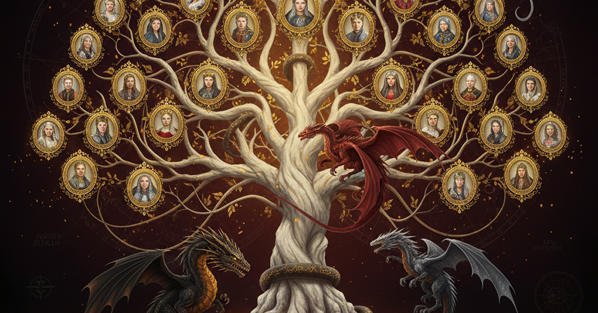 Targaryen family tree in chronological order from Aegon the Conqueror to Daenerys Targaryen